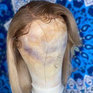 13x6 rose blonde 100% human hair lace frontal